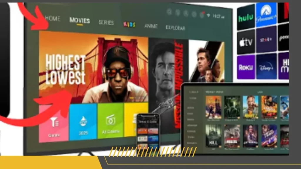 Baixe o APK do YouCine v1.17.4 para Android, Smart TV, PC e iOS. 1 Interface do YouCine exibida em uma Smart TV Android